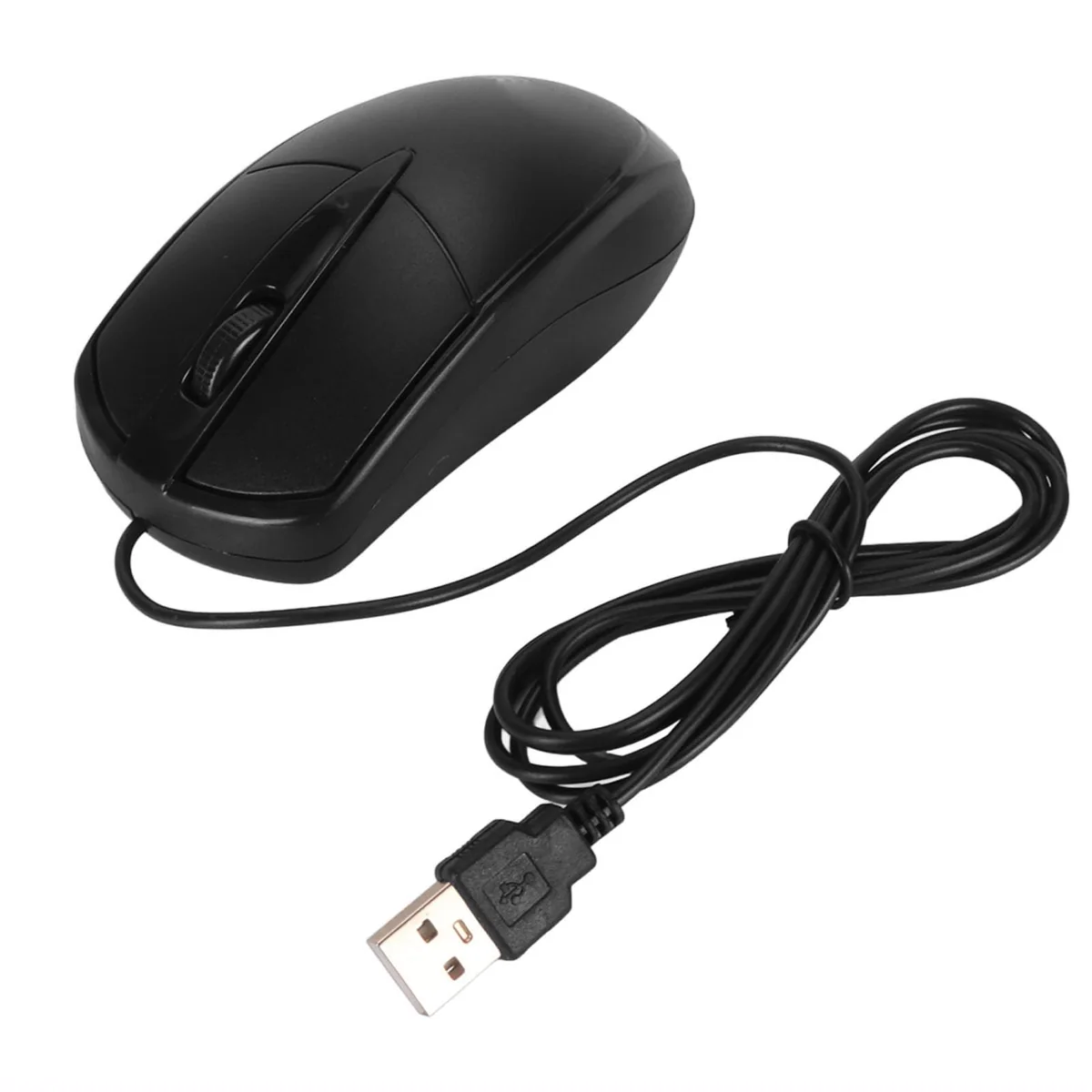 Mouse USB negro con cable